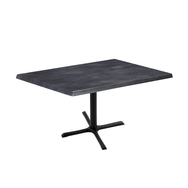 30" Tall OD211 Black Table Base 30" x 30" Foot 30" x 48" Black Steel Top by the HollBar Stool Co.